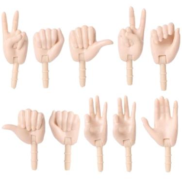 Imagem de GORGECRAFT 1 caixa com 10 estilos, mãos articuladas, de plástico, minúsculas, dedo, miniatura, realistas, peças de mão, conector móvel de substituição, fantoches, bonecas, para fazer bonecas