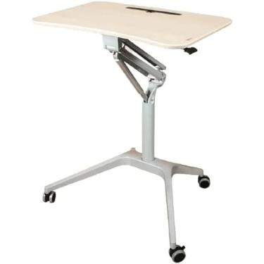 Imagem de Mesa de luxo com sobrecama, suporte para sentar, com altura ajustável, para laptop, carrinho de mesa com rodinhas para casa, escritório, portátil