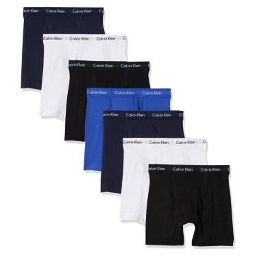 Imagem de Cueca boxer Calvin Klein de algodão elástico, pacote com 7 unidades para homens