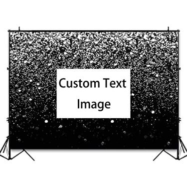 Imagem de Avezano COMOPHOTO Bokeh Prata Fundo Preto 2,1 x 1,5 m Festa de Aniversário Tema Fotografia Fundo Bolinhas Decorações Eventos Casamento Banner Photo Booth Cenário (Personalizável)