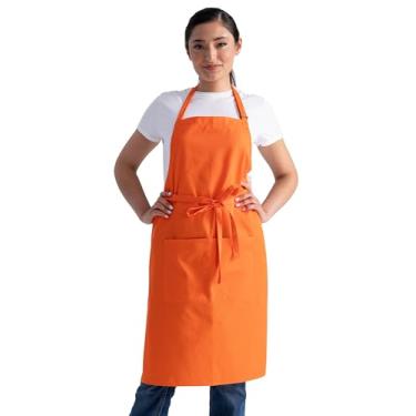 Imagem de Chef Works Avental de açougueiro unissex, tangerina, tamanho único