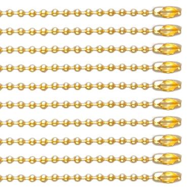 Imagem de CleverDelights Colares de corrente de bola de ouro de 3,2 mm – Pacote com 100 – 61 cm de comprimento – Joias artesanais com etiquetas fortes de ferro, 24 Inch, Ferro, Sem Pedra Preciosa