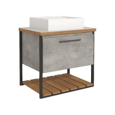 Imagem de Gabinete de Banheiro Vitta com Cuba 60cm Cimento - MGM