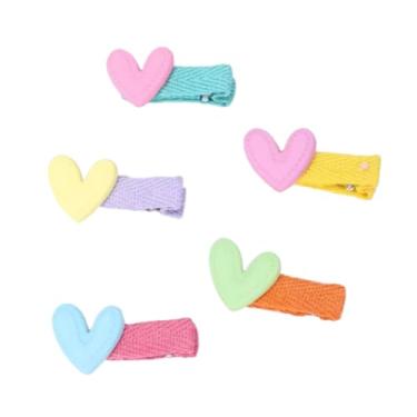 Imagem de Kit de Presilhas para Cabelo Infantil - Penteados Fofos e Encantadores (Coração, 5 UNIDADES)