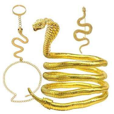 Imagem de HJYZY Acessórios de bijuteria de cobra punk gótica colar de cobra para mulheres pulseira broche de animal engraçado 3 peças, One Size, Metal, Sem Pedra Preciosa