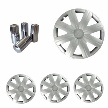 Imagem de Jogo Calota Aro 14 Clio Logan 2007 2008 + Selo Resinado + Tampa Ventil Cromada