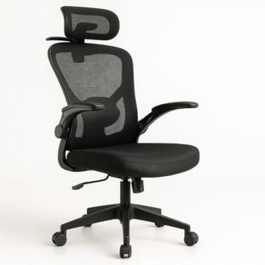 Imagem de Cadeira de Escritório Ergonômica Mesh – Reclinável, Giratória, com Apoio de Cabeça e Lombar, Cabide Embutido, Regulagem de Altura, Base Reforçada – Ideal para Home Office