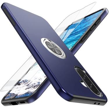 Imagem de Yamink Capa para Galaxy A36 com protetor de tela (vidro temperado), capa protetora híbrida 2 em 1 slim fit resistente à prova de choque com anel magnético invisível para Galaxy A36/A56 de 6,7