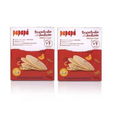 Imagem de Kit 2 Biscoito Infantil Papapá Maçã e Abóbora Dentição 72g