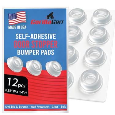 Imagem de Pequenos amortecedores de maçanetas transparentes (conjunto de 12) – Protetores de parede autoadesivos de porta de borracha para alto-falantes, eletrônicos, móveis