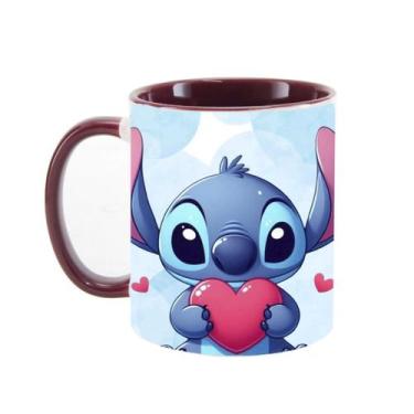 Imagem de Caneca Xícara Porcelana Estampa Alta Qualidade Stitch Te amo 325ML - I