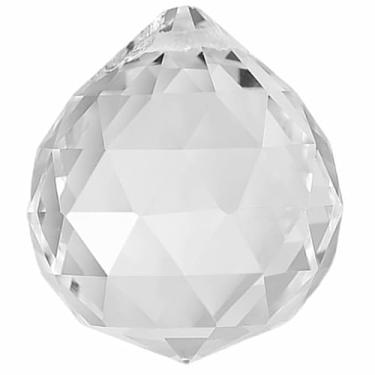 Imagem de Prisma de cristal grande de 100 mm para pendurar em janelas, contas de cristal transparente apanhador de sol, pingentes, bolas para decoração de casa e jardim interno e externo