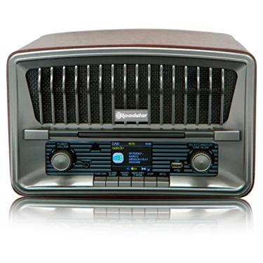Imagem de Roadstar HRA-270CD+BT Rádio CD portátil vintage digital Dab/Dab+/FM, leitor de CD-MP3, Bluetooth, USB, estéreo, AUX-IN, visor LCD, controle remoto, conexão para fones de ouvido, alarme, madeira
