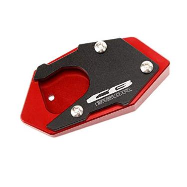 Imagem de Acc-Creativity Suporte lateral para pé de motocicleta ampliador lateral placa de extensão compatível com HONDA CB650R CBR650R 2019-2020 (CB650R, vermelho)