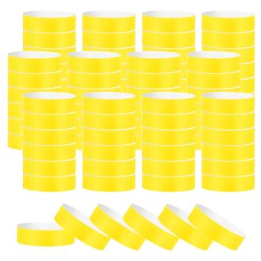 Imagem de PATIKIL Pulseiras de papel para eventos, pacote com 500 pulseiras neon para festas, pulseiras coloridas à prova d'água para identificação de concertos para entrada de bar amarelo fluorescente