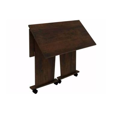 Imagem de Mesa Multiuso Escritório Dobrável Me4117 C/ Rodízios Rústico - Tecno Mobili