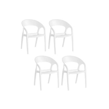Imagem de Cadeira Sala de Jantar Glass Plus Uz8004 Kit 4 Un Polipropileno Branco