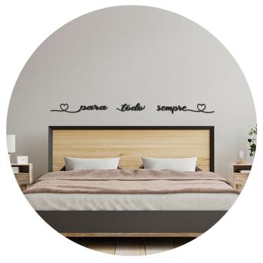 Imagem de Para Todo Sempre Palavra Decorativa De Parede Mdf Corte Laser Título Modelo 1 Preta