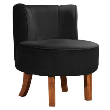 Imagem de Cadeira Decorativa Oliva Via Encanto Veludo Preta