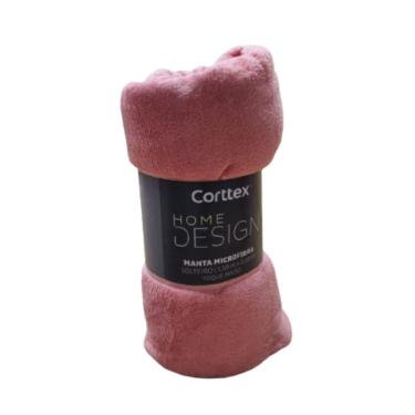 Imagem de Manta Microfibra Lisa Toque Aveludado Solteiro 150x200m Home Design Corttex Rosa Antigo