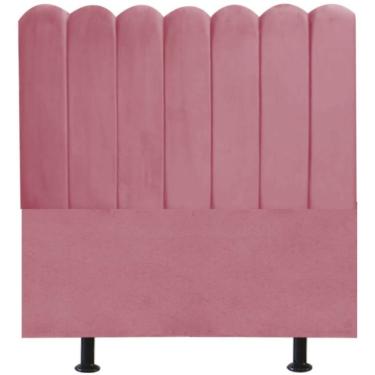 Imagem de Cabeceira Nuvem Cama Box Solteiro 90 Cm Alanis Suede Rosa