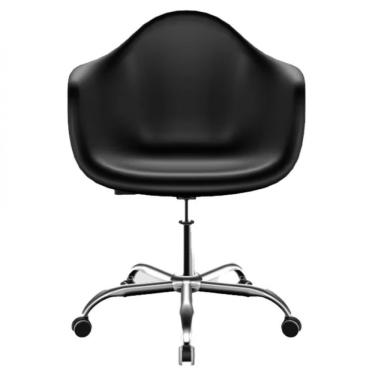 Imagem de Cadeira De Jantar Seatco Eames Arm Pp Com Regulagem De Altura E Pés Com Rodízios Preto