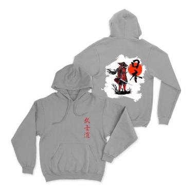 Imagem de Moletom Canguru Unissex Samurai Armadura Yoroi Blusa Streetwear algodã