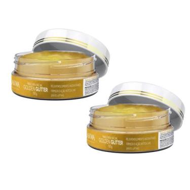Imagem de Kit 2 máscaras faciais ouro golden glitter 150gr lakma