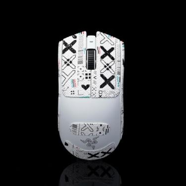 Imagem de Hokeyio Fita aderente para Razer Viper V3 Pro - antiderrapante, controle aprimorado, resistência ao suor, melhora a aderência FPS Gaming e a proteção do mouse [pré-corte] Printsteam branco