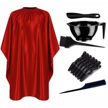 Imagem de Kit Para Quimica Cabeleireira Capa De Salão Cumbuca Presilha - Barbers