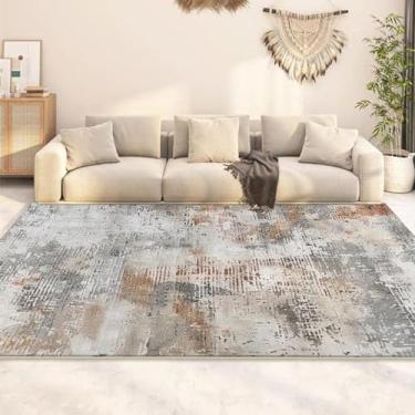 Imagem de Tapete abstrato fácil de limpar para sala de estar, sofá, área de estar, carpete grande, quarto, vestiário, tapete lavável (3,2 x 5,2 pés (100 x 160 cm) / CX037-Flannel-4)