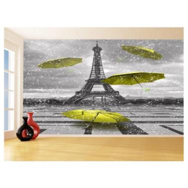 Imagem de Papel De Parede Paris Eiffel Guarda Chuva Céu 3,5M Ncd312 - Você Decor