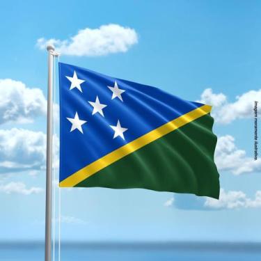 Imagem de Bandeira das Ilhas Salomão 80cmx140cm Tecido Oxford 100% Poliéster - P