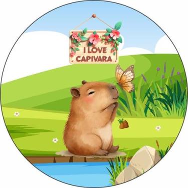 Imagem de Painel Festa Redondo C/ Elástico 1,50m Capivara - Fadrix, CAA0038