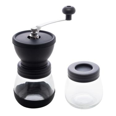 Imagem de Moedor de Café em Aço Inox com Porta Pó Extra de Vidro Preto Lyor