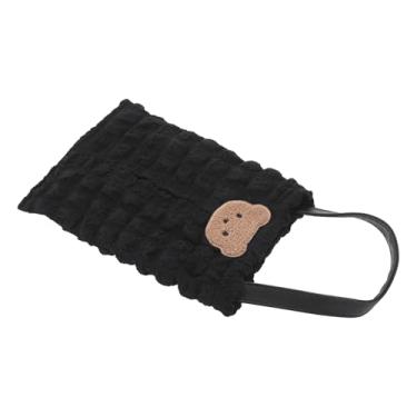 Imagem de INFINAUTO Porta-lenços de papel para carro organizador de massa folhada poliéster 28 x 18 x 2 cm urso preto 1 peça