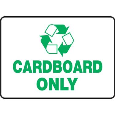 Imagem de Accuform Placa de reciclagem de alumínio Signs MPLR557VA, legenda "apenas papelão" com gráfico, 17,8 cm de comprimento x 25,4 cm de largura x 0,1 cm de espessura, verde sobre branco