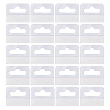 Imagem de AIEX 200 peças de abas para pendurar autoadesivas transparentes com furos para venda itens de venda na loja (4,5 x 4 cm)