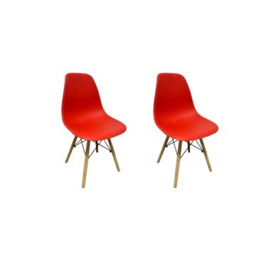 Imagem de Conjunto com 2 Cadeiras Flórida sem Braço Vermelho Fratini