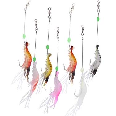 Imagem de Drfeify Isca de Isca de Camarão de Simulação, de Camarão Artificial Realista, Equipamento de Pesca Macia Com Gancho, Pacote de 7pcs