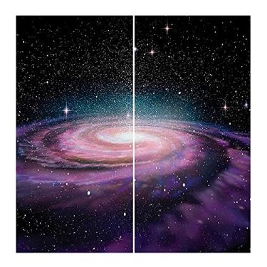 Imagem de Cortinas blackout para quarto de galáxia, galáxia espiral no espaço sideral nebulosa de andrómeda e poeira estrela universo estampa astronomia, para quarto, jardim de infância, sala de estar, L 130 x