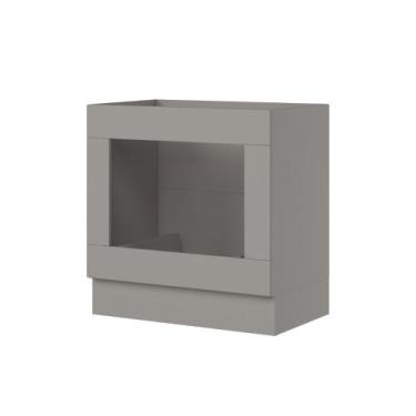 Imagem de Balcão 80cm com Rodapé para Forno Embutido Sophia Henn, Cinza
