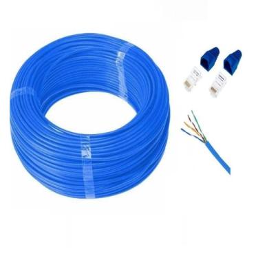 Imagem de Kit Cabo de Rede rolo c/20 metros / CFTV + 2 conectores rj45 + 2 capin