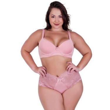 Imagem de Conjunto de Lingerie Plus Size Sutiã Reforçado e Calcinha Renda - c15 