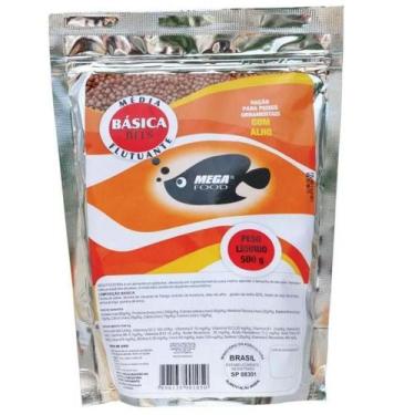 Imagem de Ração Mega Food Basica Bits Alho Media 500g Bolinhas Flutuantes