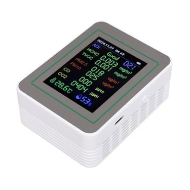Imagem de Luocute Monitor de Qualidade do Ar Interno, 12 Em 1 Monitor de Ar Detecta Hcho Tvoc Pm2.5 Pm10 co₂ Temperatura Umidade Dados Em Tempo Real para Acampamento de Escritório Em Casa (MT14 Branco 12-em-1)