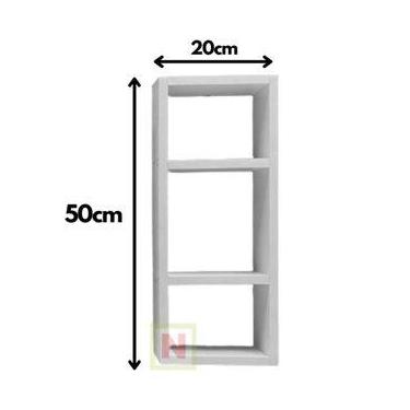 Imagem de Nicho com Divisórias, MDF Branco Suspenso com 50cm - Cozinha, Banheiro