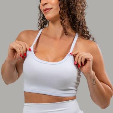 Imagem de Top Alça Fina Fitness Nadador sem Bojo Liso Sutiã para ValorizarTreino