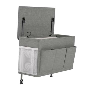 Imagem de ＫＬＫＣＭＳ Bolsa de armazenamento para beliche, solução de armazenamento de cabeceira, suporte para controles remotos de revistas, organizador de cama de