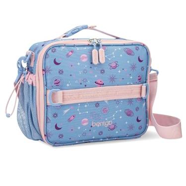 Imagem de Lancheira infantil Bentgo durável, isolamento duplo, crianças a partir de 3 anos, comporta pote, garrafa de água e lanches, resistente à água e fácil de limpar, bolsos com zíper (galáxia lavanda)